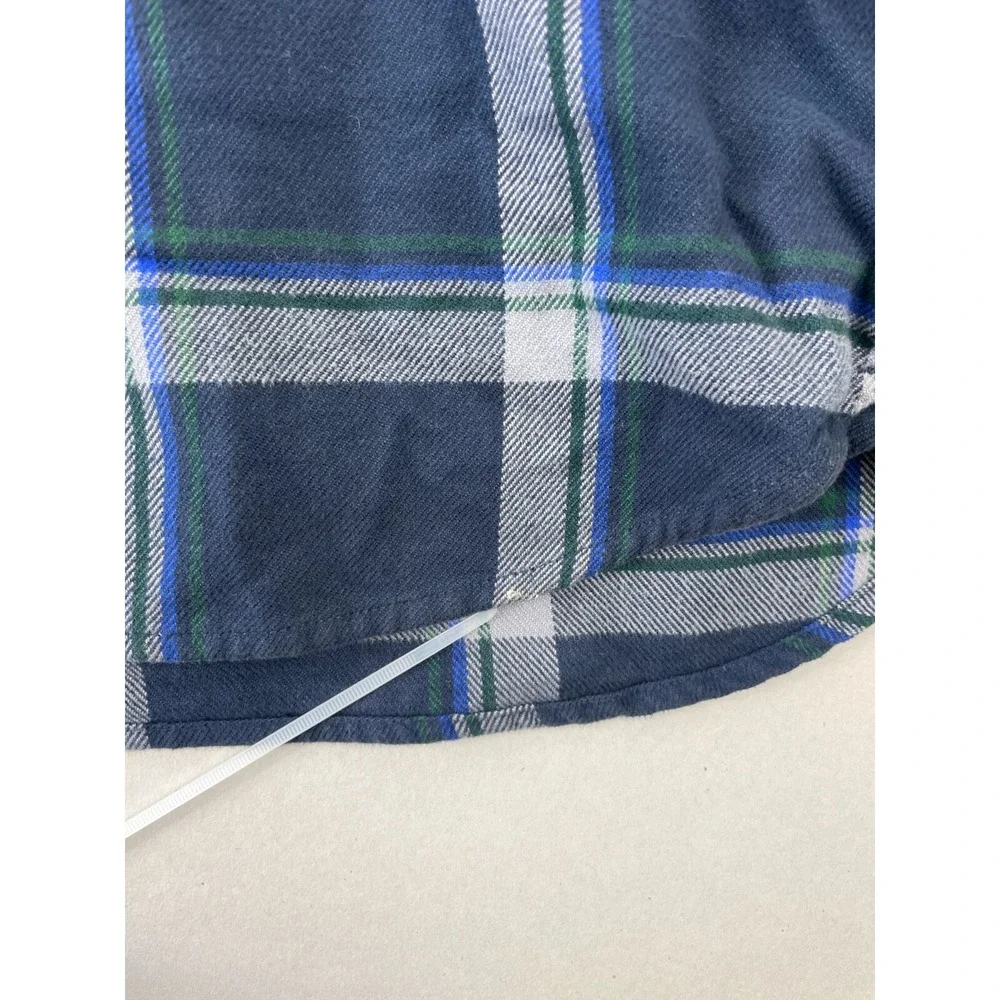 The North Face Plaid Flannel Button Down Shirt Mens S Blue Outdoor Hiking